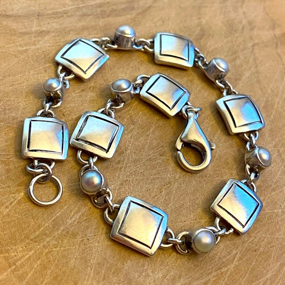 Pearl and 925 sterling silver Baroni Bracelet - Picture 1 of 9